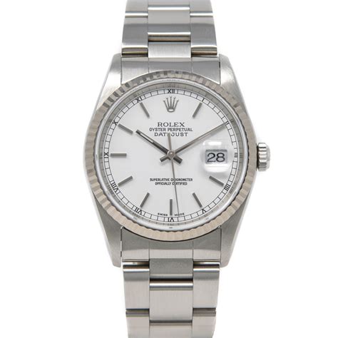 rolex mens watch white face|rolex oyster perpetual white face.